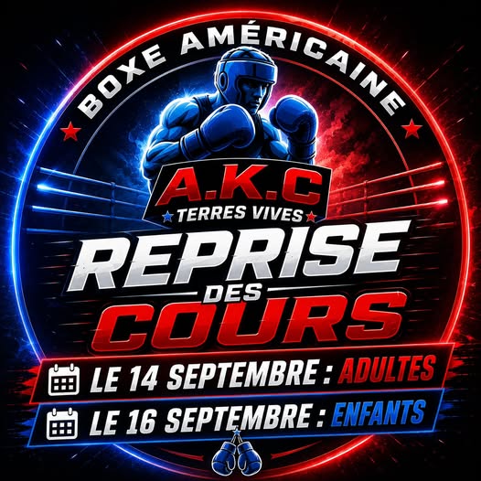 Affiche reprise des cours boxe américaine 2026/2027